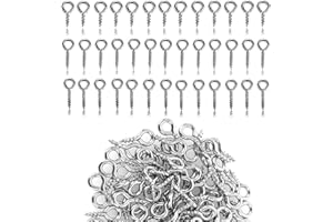 Fenglin-joy 300 Stück Ösen Schraubhaken Edelstahl,Schraubhaken Klein Set Schraubhaken Edelstahl Ringschrauben für Schmuckherstellung DIY Kunsthandwerk Holz Basteln Möbel(8&10&12mm-3Größen)