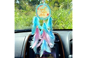 Rooh Dream Catcher ~ Good Vibes Car Hanging ~ Handmade Mandala Hangings for Positivity (Can be Used as Home Décor Accents, Wall Hangings Windchime)
