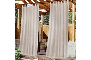 FASCINATDECO Tende esterne impermeabili per terrazze e verande, tende traslucide per gazebo, 2 pezzi, 132 x 213 cm naturale