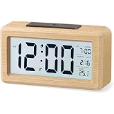 aboveClock Reloj Despertador Digital, Despertador con Pantalla LED | de Temperatura, Pantalla Grande, Reloj Despertador Pilas