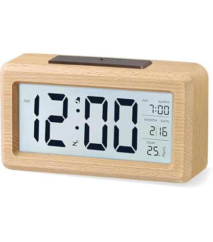 Trevi SLD 3850 Digitale wekker met geïntegreerde thermometer, groot lcd- display, klok en kalender, sluimerfunctie, zwart