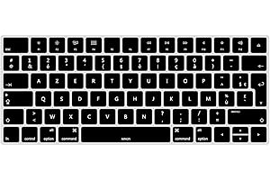 MiNGFi Protection Clavier Silicone Français AZERTY pour Apple Magic Keyboard A1644 (2015-2016) EU/ISO - Noir