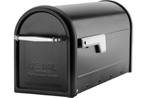 Architectural Mailboxes Chadwick Galvanized Steel Post Mount Mailbox, 8950B-10, Black, Medium Capacity