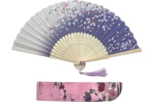 Kibon Éventails pliants, éventails en bambou avec pampille pour cadeaux d'anniversaire, danse, cosplay, fête de mariage, décoration