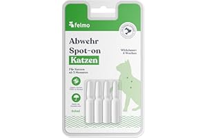 FELMO Abwehr Spot-on für Katzen (4x1ml) mit Margosa-Extrakt und Geraniol zur natürlichen Prävention gegen Zecken, Flöhe & Mücken – ohne Chemie