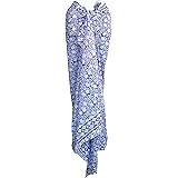 Rastogi Handicrafts, Pareo lungo e avvolgente da donna in 100% cotone, con stampa a blocchi di colore realizzati a mano (185,
