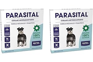 Zotal Parasital Collar Antiparasitario para Perros Pequeños y Medianos – 60 cm – Pack 2 Unidaes - Protección 4 Meses – Repele Pulgas, Garrapatas y Mosquitos – Aceites Naturales