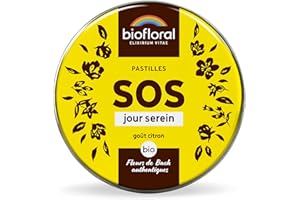BIOFLORAL - SOS Secours Jour Serein BIO - 165 Pastilles - Soutien émotionnel - Fleurs de Bach Authentiques - Sans Alcool