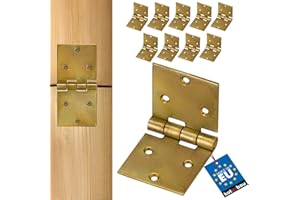 KOTARBAU® Kistenband 10 St. Scharnier Gerollte Tischband Möbelscharnier Verzinkt Gelb Torband Möbelband Türscharnier 2 Flügel Top-Qualität 100 x 50 mm