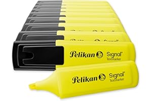 Pelikan - Subrayadores Fluorescentes - Signal - 10 Unidades - Color Amarillo - Material Oficina y Papeleria