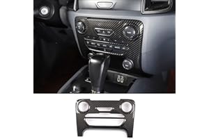 DIYUCAR ABS Car Carbon Fiber Air Conditioning Center Mode Button Frame Trim Accessories Fit For Ford Ranger Everest Endeavour 2015-2021 (Carbon Fiber)