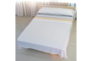 Etrexonline Juego de Sábanas Térmicas Pirineo 3 Piezas para Cama de 135 – Sábanas de Invierno Tejido Polar, Incluye Sábana Bajera Ajustable, Encimera y Funda de Almohada - Punto Amariilo