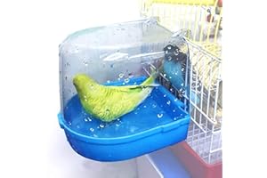 NINGVIHE Bird Bath for Cage,Bird Bath Tub,Bird Cage Accessories Parrot Bathing Tub for Small Birds Canary Budgies Parrots (A Style)