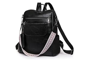 SUCIKORIO Zaino Donna Elegante in Pelle, Borsa Antifurto Impermeabile Daypack Moderno per Viaggio, Lavoro, Scuola - Cuoio con Tasche Multiple