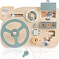 Vanplay Montessori Toys Steering Wheel Wooden Busy Board for Toddlers Sensory Toys Educational Toys Activity Board to Learn Fine Motor Skill for Travel for Kids