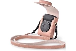 Rieibi Etui na Aparat do Sony RX100 Series/GR Series - Skórzane Etui Retro do GR IIIx/III II/Sony RX100 II III IV V VI VII, Tekstura Różowa, Nowa Wersja