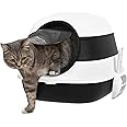 PawHut Foldable Cat Litter Tray Hooded Cat Litter Box w/High Side, Black