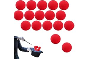 Bull Tiger Prestige Gamrong - Juego de 16 bolas de esponja rojas como accesorios mágicos, 4,5 cm/1,77 pulgadas, esponja roja suave, Softball Magic Street Classic Comedy Trick