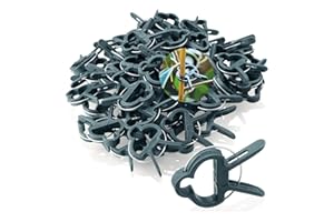 com-four® 60x Pflanzenklemmen groß - Rankhilfen zur Sicherung von Pflanzen - Pflanzenklammern für Planen - Rankkäfige für Tomaten - Rosenklammern - grüne Pflanzenclips (060 Stück - 6x4.5cm)