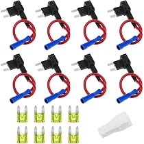 Set 16 Pezzi Fusibili Auto E Adattatori Rubacorrente A Lama - 5A 10A 15A 20A Con Portafusibile Doppio Slot Per Auto, Camion, Moto, Barche