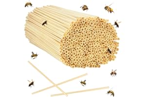 DIELOVEHUA 300PCS Pajitas de Trigo, 14.5 CM de Largo Diámetro 3-5 MM para Abejas Silvestres, Material Insectos Anidación para Relleno Hotel de Insectos, Casa de Abejas, Hotel de Abejas, Casa de Insectos