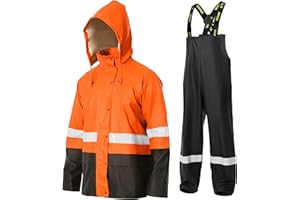 Navis Marine Combinaison de Pluie Homme Imperméable - Veste et Pantalon avec Capuche, pour travail, pêche, chasse et activités extérieures WS-003