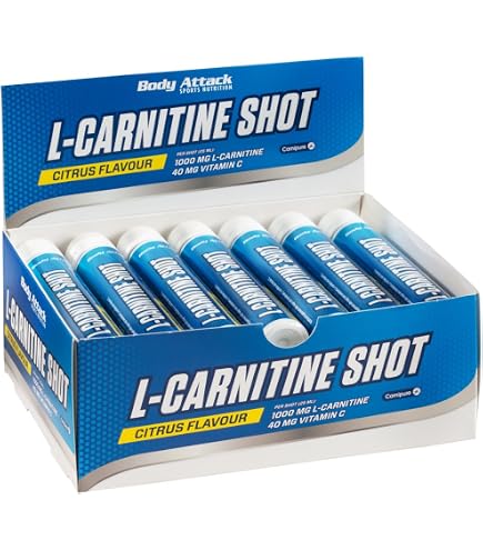 Powerbar L-Carnitine Liquid Ampullen 20x25ml - Nahrungsergnzungsmittel mit  1000 mg L-Carnitin und Vitamin B6 : Amazon.de: Drogerie & Krperpflege