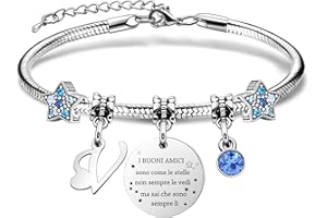 COEROW Braccialetti Delle Donne Con Lettere Iniziali-Regalo Personalizzato Per Buoni Amici,Amicizia Stella Bracciale e Ragazze Braccialetti-Nome Braccialetti Dare Sorella Collega Figlia Gioielli