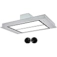 Cookology 110cm Extractor Fan, Built-into Ceiling Island Cooker Hood, Remote & Carbon Filters (White)