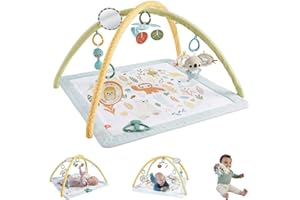 Fisher-Price Mata sensoryczna premium dla niemowląt z 6 przenośnymi zabawkami sensorycznymi, HRB15