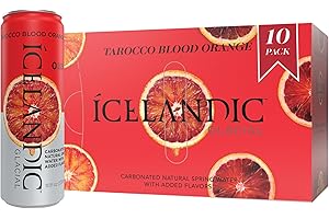 Icelandic Glacial bruiswater, Tarocco bloedsinaasappel, blikjes van 330 ml, 10 stuks