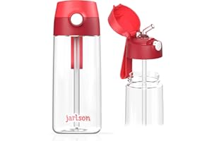 Jarlson® - Gourde Enfant EMI - bouteille enfant 500 ml - Gourdes sans BPA - avec de la paille - pour l'école, les sports et la maternelle