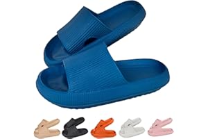 HOPEME Cloud Sliders Women Men Cushiony Slippers with Thick Outsole, Anti-Slip and Waterproof Pillow Sliders for Bathroom, Pool and Outdoor