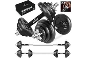‎AMONAX Amonax 15 20 30KG Verstellbare Hanteln, Hantelset, Kurzhanteln Gewichte Dumbbells Langhantelstange, Gusseisen Weight 2er Set männer Frauen, langhanteln Krafttrainingsgeräte für zuhause Gym fitness