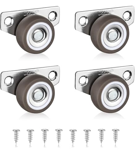 CHENJIN 8PCS Furniture Fixed Casters 1 Inch Rubber Wheel Steel - View #4