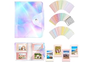 BAIYUANLI Mini album fotografico 60 fogli album fotografico 3 pollici 64 buste piccolo albume fotografico compatibile con Fujifilm Instax Mini/Polaroid Instax Mini pellicola per fotocamera istantanea, con