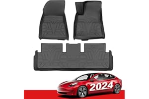 BASENOR Right Hand Drive Tesla Model 3 Floor Mats 3D All-Weather Front & Rear Floor Liners Set RHD Custom Car mats Waterproof Anti-Slip Mats Tesla Model 3 accessories 2019-2024