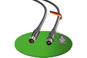 conecto Antenna Cable SAT Cable Coaxial Cable Satellite Cable TV 0.50 m Double Shielded IEC Male to IEC Female for HDTV, Receiver, Satelite, DAB, Radio, Black