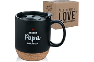 kupi Geschenke für Papa Geschenk | Bester Papa Geschenke Kaffeetasse | Geburtstagsgeschenk Papa Tasse mit Spruch | 350ml Teetasse mit Deckel