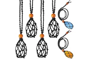 COLRID 4 Piezas Vacío Piedra Piedra Collar, Soporte de Piedra para Collar, Collar de Cordón Vacío, Cordones Collar Soporte Piedra Vacío, para Cristales, Cordón Dcollar Piedra, Joyería DIY, 90 cm (Negro)