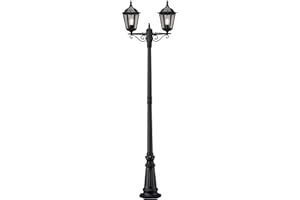 Konstsmide Firenze 7234-750 Standleuchte / B: 25cm T: 63cm H: 220cm / 2x100W / IP43 / lackiertes Aluminium / matt-schwarz