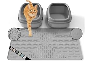 OHMO Alfombra Gatos Arenero de Silicona(80 * 60cm), Impermeable y Antideslizante sin BPA, Fácil de Limpiar, No se Rasga, Sin Residuos de Olor