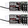 Radiolink 2.4Ghz R4FGM V2.3 RC Receivers 2pcs 4 Channels Integrated Gyro, Mini Size Receiver for 1:28 Scale Car/Boat, Works for Remote RC8X RC4GS V3/RC6GS V3/T8S/T8FB
