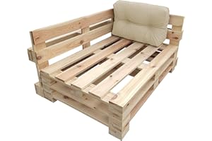 chilly pilley Coussin De Palette EU Imperméable Coussin De Jardin Imperméable Flocons De Mousse Plusieurs Tailles Et Couleurs (Coussins Latéraux 65 x 50. Crème)