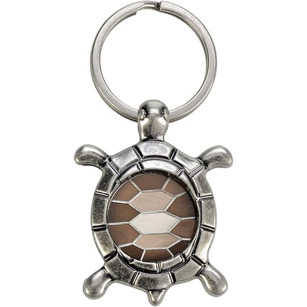 Onwomania Schlüsselanhänger Schildkröte Mit Muster – Metall-Glücksbringer Als Geschenk Für Freundin, Mama Oder Kinder