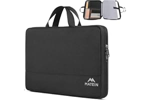 MATEIN Etui na laptopa, wodoszczelna torba na laptopa, etui ochronne z uchwytem, etui na laptopa, 17,3 cala, czarny
