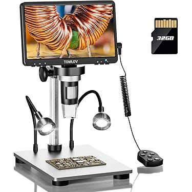 Svbony SV604 Digitale Microscoop, 1-1200X 7 Inch LCD Microscoop, 12MP