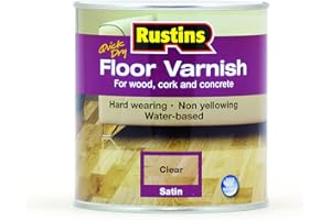 Rustins Floor Varnish Clear Satin 1L - – Tough, Scratch-Resistant Protection for Wooden Floors | Easy to Apply & Fast Drying