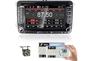 CAMECHO Android 13 Radio Coche Pantalla Golf 5 para VW Passat Seat Skoda y etc, 7 Pulgadas Pantalla Táctil 2 DIN con Bluetooth/GPS/FM/RDS/WiFi/USB Enlace Espejo + Cámara Visión Trasera