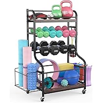 VEVOR Porta Attrezzi Palestra Con Ruote - Supporto Per Manubri, Kettlebell, Tappetino Yoga - Foto 2